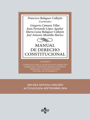 cover image of Manual de Derecho Constitucional, Volume I